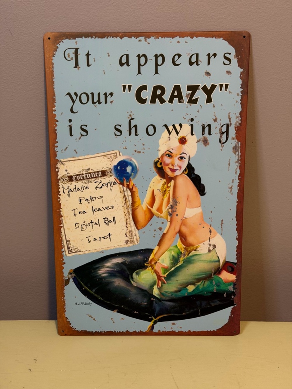 Retro Tin Sign Fortune Teller